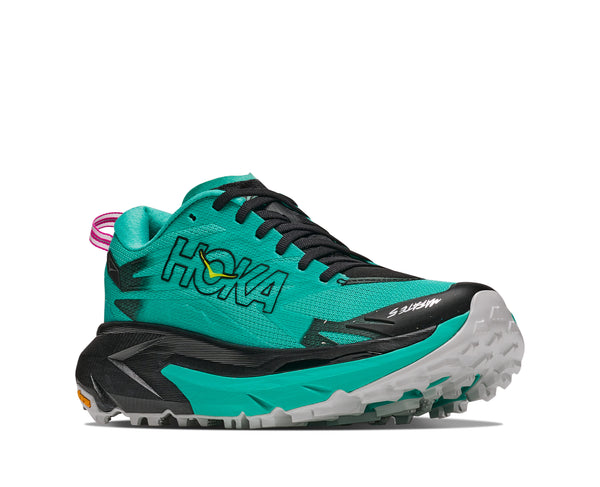 Hoka Womens' MAFATE 5 Black Electric Aqua 