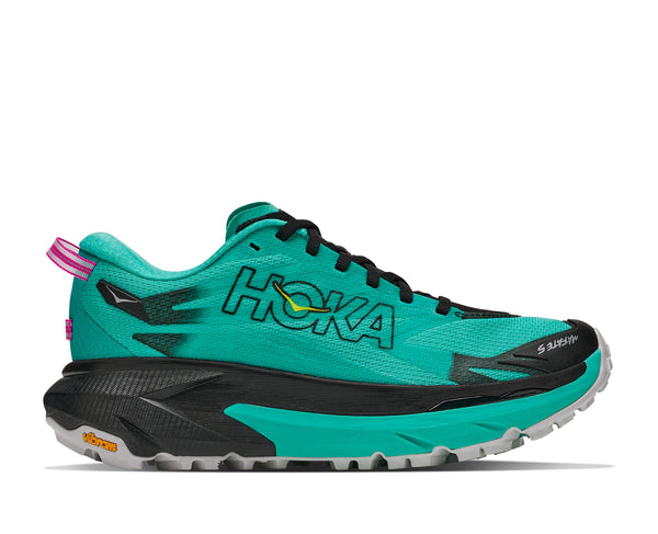 Hoka Womens' MAFATE 5 Black Electric Aqua 