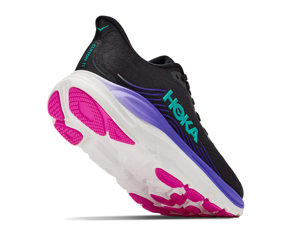 Hoka Womens' CLIFTON 11 Black Neon Nebula 