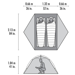 MSR ELIXIR 2 TENT V2 Grey - 2 POSTI 