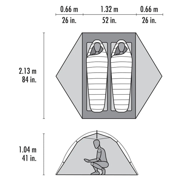 MSR ELIXIR 2 TENT V2 Grey - 2 POSTI 