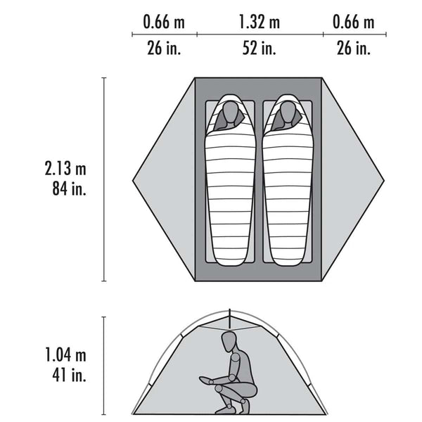 MSR ELIXIR 2 TENT V2 Green - 2 POSTI 