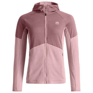 Ortovox Womens' FLEECE Light Grid Hoody Dawn Rose 