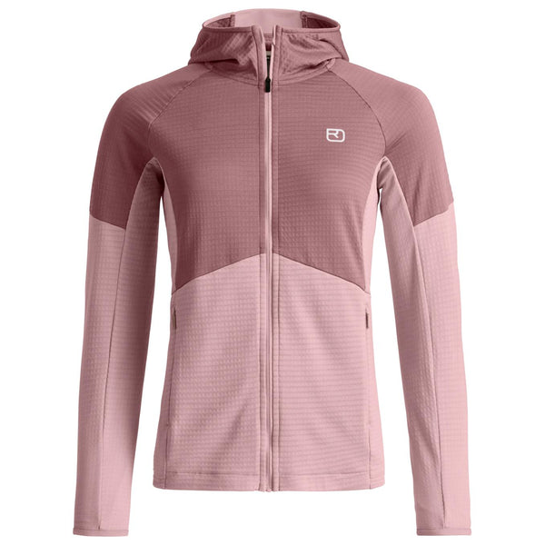 Ortovox Womens' FLEECE Light Grid Hoody Dawn Rose 