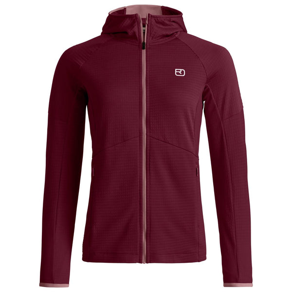 Ortovox Womens' FLEECE Light Grid Hoody Reb Malbec 